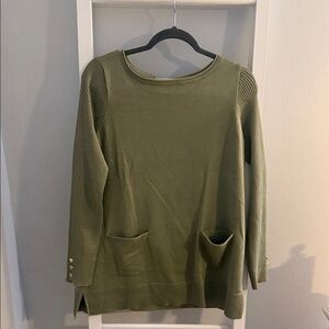 Olive Green Women's Crew Neck Sweater